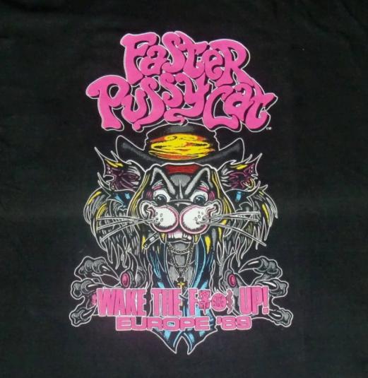 Vintage Unworn Faster Pussycat 1989 European Tour T Shirt 