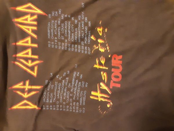 Def Leppard Hysteria 88 concert t