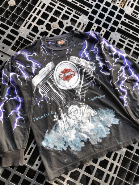 Harley Davidson Thunder and Lightning Long Sleeve AOP