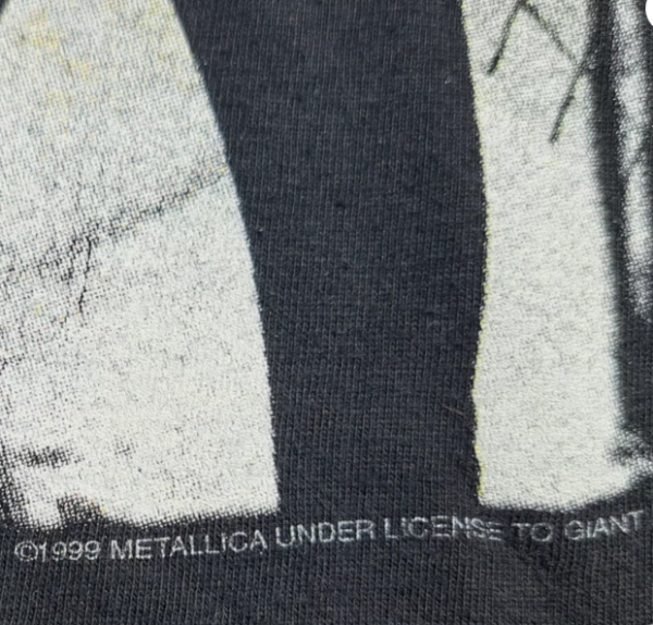 BG tag on 1999 Garage Days Metallica Giant tee?