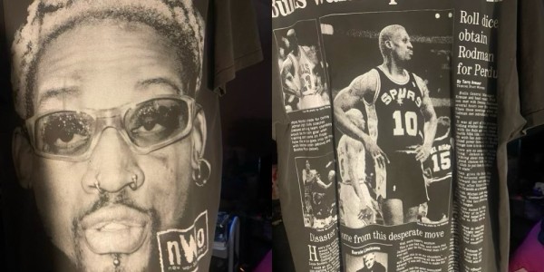 Dennis Rodman NWO Newspaper Spurs AOP Tee