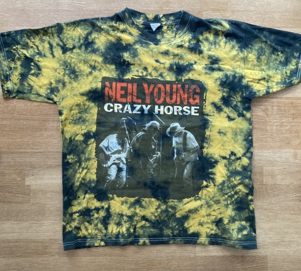 Neil Young & Crazy Horse Eurotour 2001, black yellow tie dye tee