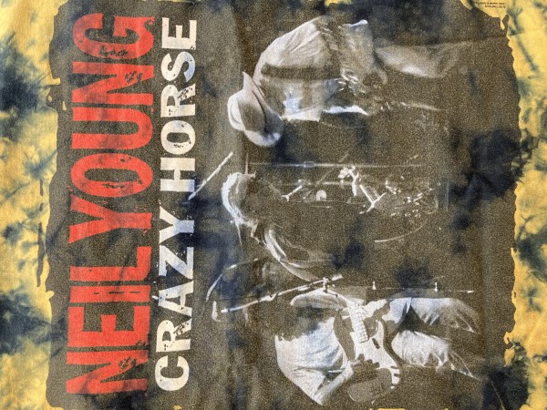 Neil Young & Crazy Horse Eurotour 2001, black yellow tie dye tee