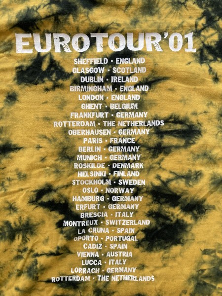 Neil Young & Crazy Horse Eurotour 2001, black yellow tie dye tee