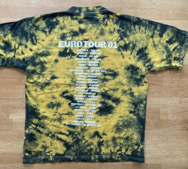 Neil Young & Crazy Horse Eurotour 2001, black yellow tie dye tee