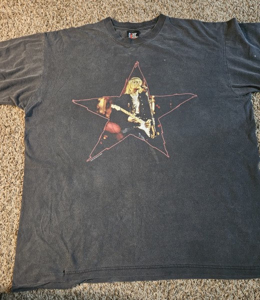 Vintage 1996 Kurt Cobain The End of Music Nirvana Star Tee