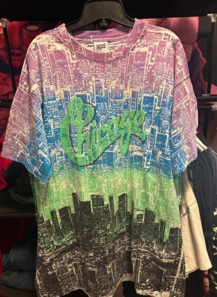 90s Anvil Chicago Cityscape AOP T-Shirt XL