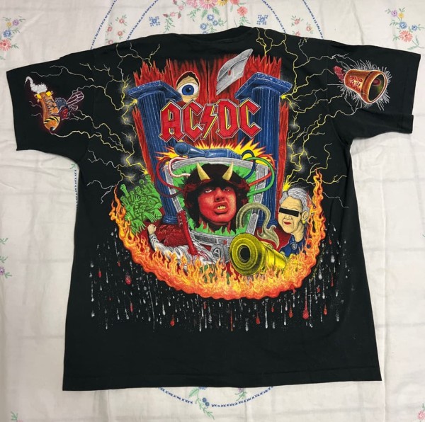 1992 AC/DC AOP t shirt Giant by Anvil XL