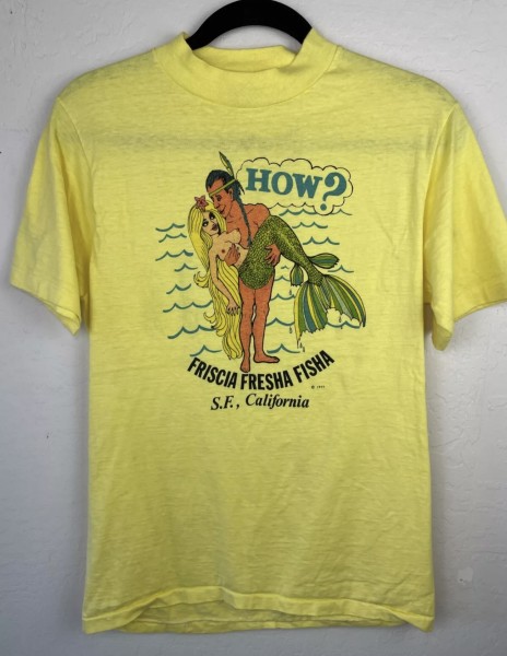 Vintage 1977 Mermaid and Native American Indian Graphic T-Shirt
