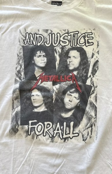 Metallica and Justice for All Albums t-Shirt Rolling Stones Tag