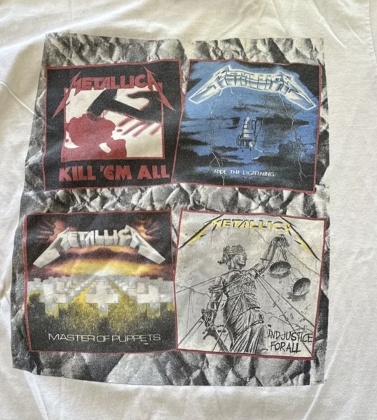 Metallica and Justice for All Albums t-Shirt Rolling Stones Tag