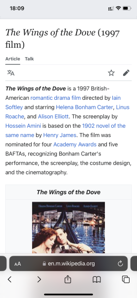 1997 The Wings Of The Dove  Breton Striped  Movie Team Crew Shirt