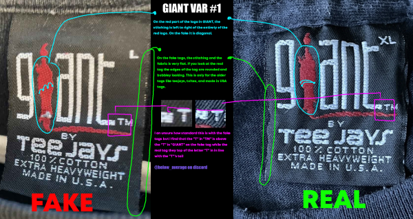 Brockum Tee Jays Tag Side by Side Comparison