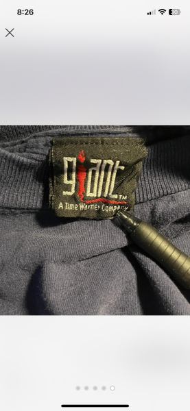 giant time warner t-shirt tag