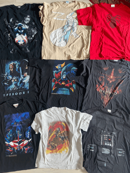 selling a bunch of tees Goldorak / Star Wars episode 1/marvel /