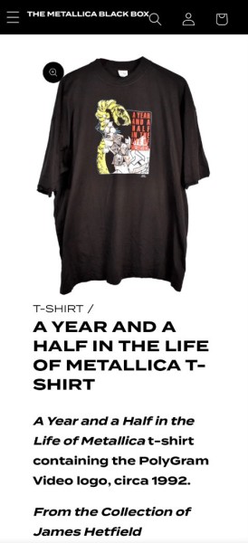 A year and a half in the life of metallica 1992 polygram video tshirt