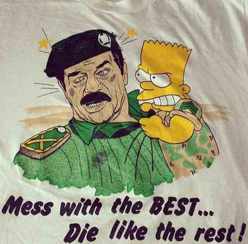 Vintage Bootleg Bart Vs Saddam Tee