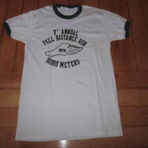 Vintage Running T-Shirt Ringer 1979 1970s 50/50 Classic