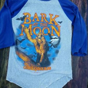 Ozzy Osbourne 1982 baseball tee shirt Bark at the moon