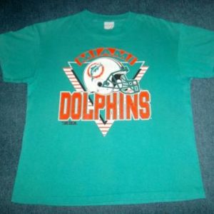 Vintage 1980s Miami Dolphins NFL Trench T-shirt