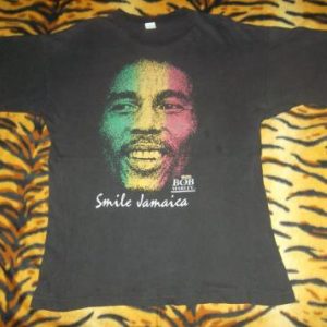 VINTAGE BOB MARLEY 1980S SMILE JAMAICA TUFF GONG T-SHIRT