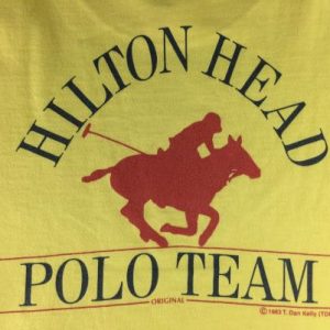 Vintage 1983 Hilton Head Polo Team Original Yellow T-Shirt