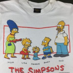 Vintage 1990 The Simpsons Family Bart Marge Homer T-Shirt L