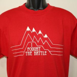 I Fought the Battle vintage red Screen Stars t-shirt Large