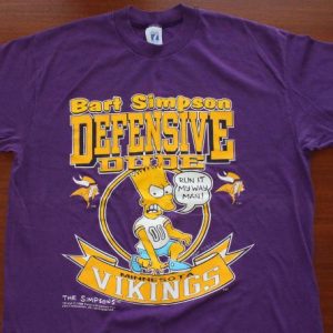 1990 Bart Simpson Minnesota Vikings vintage purple t-shirt L