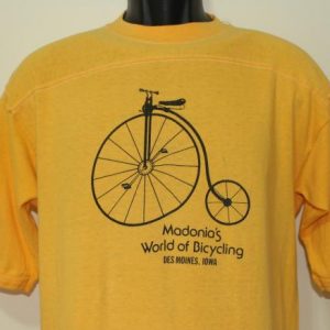 Madoniaâ€™s World of Bicycling Des Moines Iowa vintage t-shirt