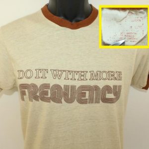 Sony Do It With More Frequency vtg ringer tee S beige brown