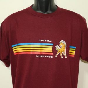 Cattell Mustangs vintage maroon t-shirt XL/Large