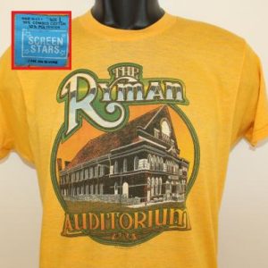 Ryman Auditorium vtg tee XS/S yellow 70s 1979 Nashville TN