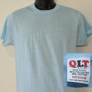 QLT vintage deadstock blank light blue t-shirt M/S