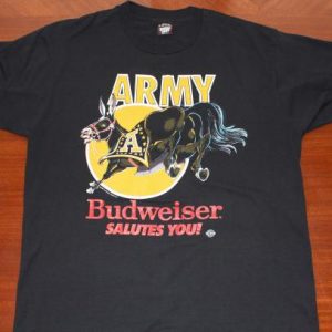 Army Mules Budweiser Salutes You vintage 1987 t-shirt XL