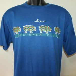 Iowa Designer Pigs vintage 80s 1983 Sportswear t-shirt L/XL