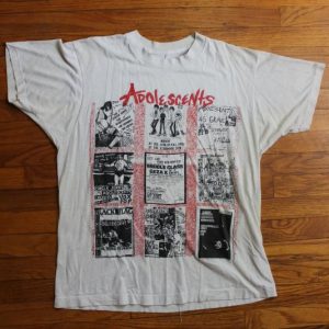 Adolescents 1980s band flyer collage concert t-shirt