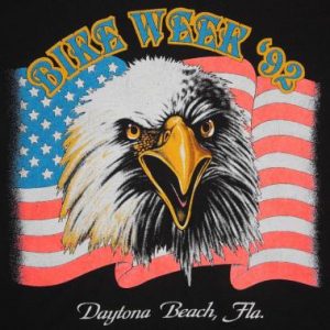 Vintage Bike Week '92 Eagle American Flag T-Shirt