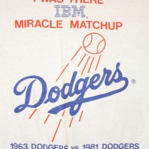 Vintage 1986 IBM Dodgers Computer Miracle Matchup T-Shirt