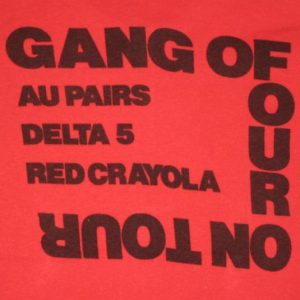 vintage GANG OF FOUR 1979 WORKING CREW TOUR T-Shirt 70s