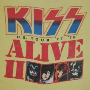 Vintage KISS 1977-1978 ALIVE II TOUR T-Shirt 70s concert