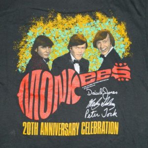 Vintage THE MONKEES 1986 CONCERT T-Shirt 20th anniversary