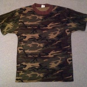 Vintage CAMO 80s T-Shirt woodland camouflage 50/50