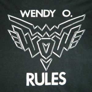 Vintage WENDY O. WILLIAMS RULES 80S T-Shirt PLASMATICS tour