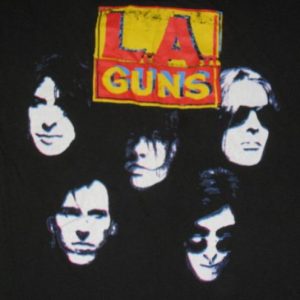 vintage LA GUNS HOLLYWOOD VAMPIRES 1991 Tour T-Shirt l.a 90s