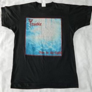 Vintage TROUBLE 1987 RUN TO THE LIGHT TOUR T-Shirt 80s