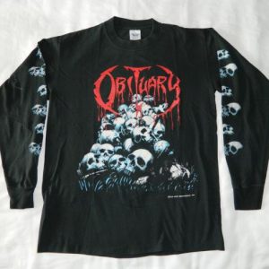 Vintage OBITUARY 1991 LONG SLEEVE XL T-SHIRT