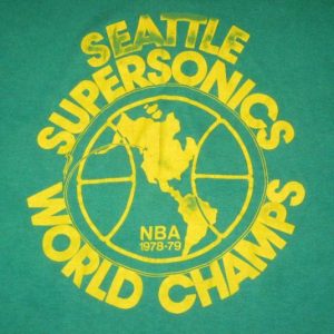 vintage SEATTLE SUPERSONICS 1978-79 WORLD CHAMPS T-Shirt nba