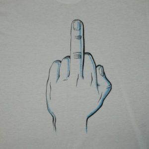 Vintage FUCK YOU MIDDLE FINGER 80S T-Shirt PUNK ROCK