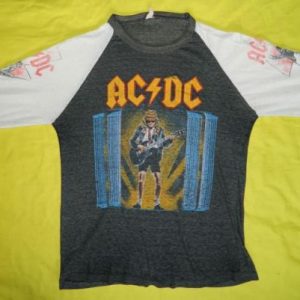 Vintage AC/DC 1986 Tour Jersey T-Shirt Who Made Who concert